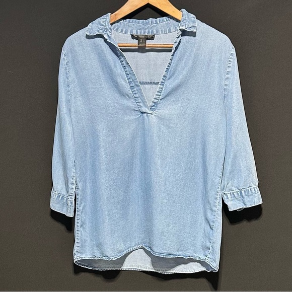 Streetwear Society Tops - Y2K STREETWEAR SOCIETY Chambray Tencel Soft Grunge Indie Denim Y2K Inspired